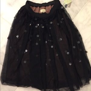 Anthropologie Tulle Skirt w large circle sequins